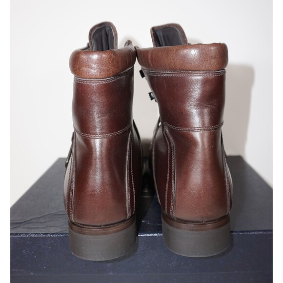 Prada Brown Combat Style Leather Mens Boots 9.5 (8.5 Prada) - Picture 5 of 6